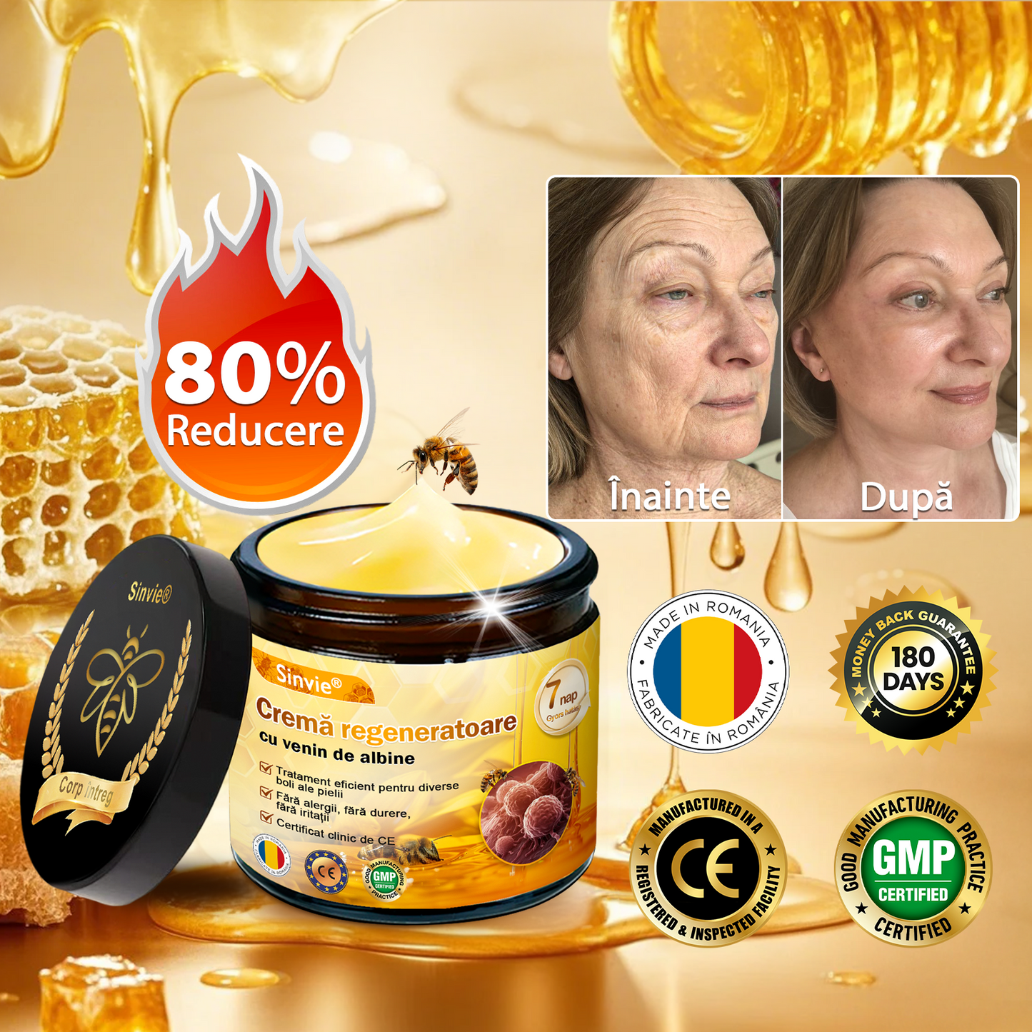 🎁🐝 Crema regeneratoare Sinvie® cu venin de albine 🔥– 50 ml🎁